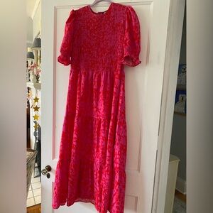 Vibrant Red Midi Dress